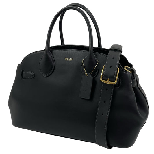 【中古】COACH | コーチ エンパイアキャリーオール35 グラブタン・レザー 2way ハンドバッグ ショルダーバッグ CU043 ブラック【尾張小牧店】
