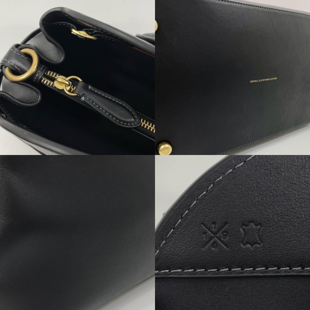 【中古】COACH | コーチ エンパイアキャリーオール35 グラブタン・レザー 2way ハンドバッグ ショルダーバッグ CU043 ブラック【尾張小牧店】