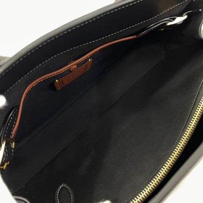 【中古】COACH | コーチ エンパイアキャリーオール35 グラブタン・レザー 2way ハンドバッグ ショルダーバッグ CU043 ブラック【尾張小牧店】