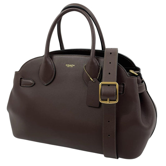 【中古】COACH | コーチ エンパイアキャリーオール35 グラブタン・レザー 2way ハンドバッグ ショルダーバッグ CU043 ブラウン【尾張小牧店】