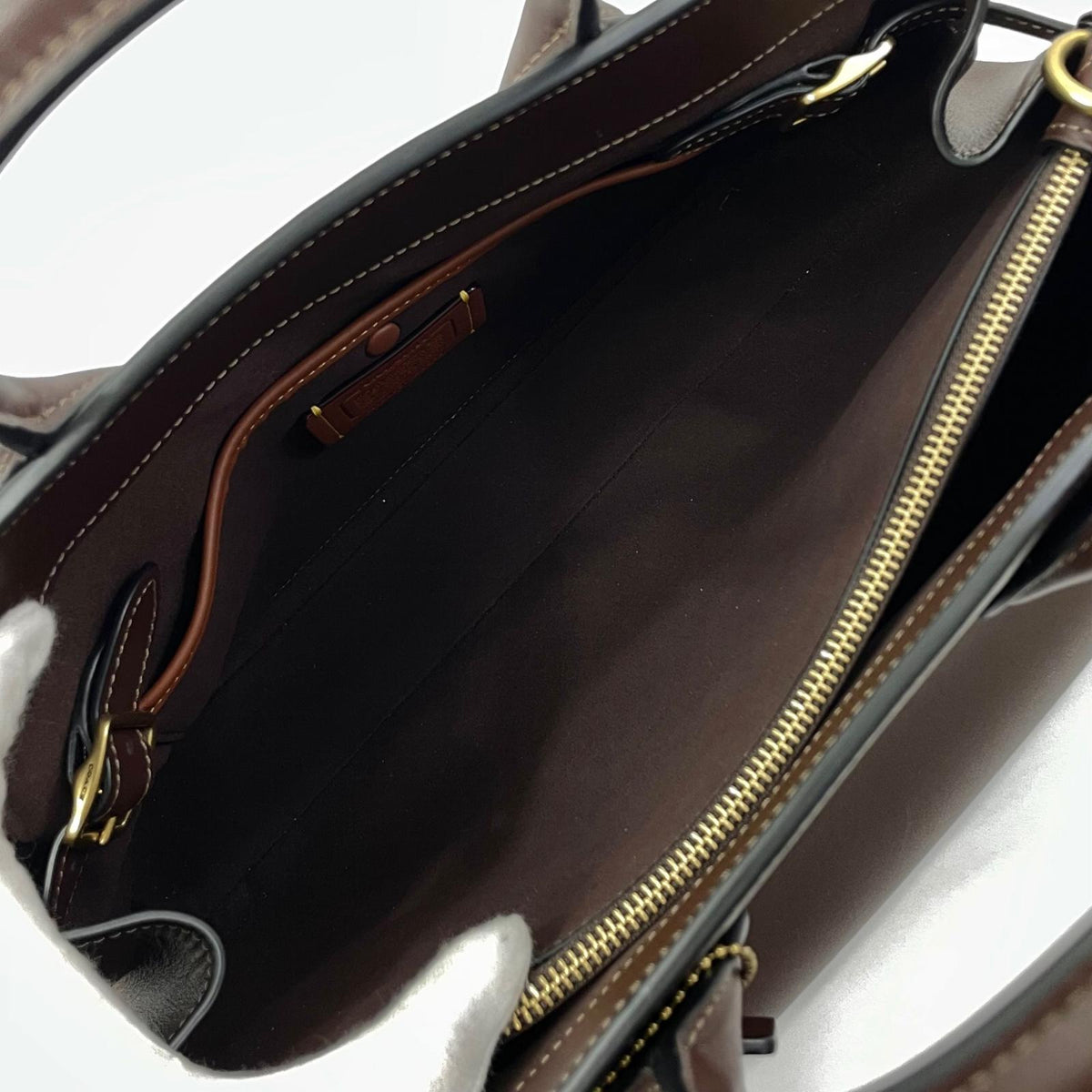 【中古】COACH | コーチ エンパイアキャリーオール35 グラブタン・レザー 2way ハンドバッグ ショルダーバッグ CU043 ブラウン【尾張小牧店】