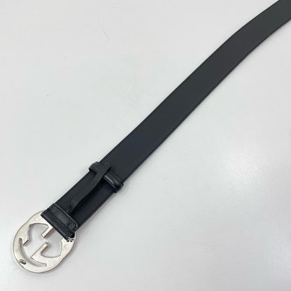 【中古】GUCCI | グッチ インターロッキングG ベルト ブラック グッチ シグネチャー レザー 411924 ブラック【尾張小牧店】