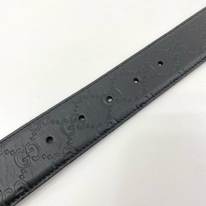 【中古】GUCCI | グッチ インターロッキングG ベルト ブラック グッチ シグネチャー レザー 411924 ブラック【尾張小牧店】