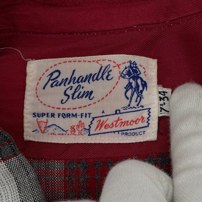 【中古】VINTAGE | ビンテージ　50s レーヨンウエスタンシャツ チェック柄長袖シャツ ブラック×レッド【尾張小牧店】