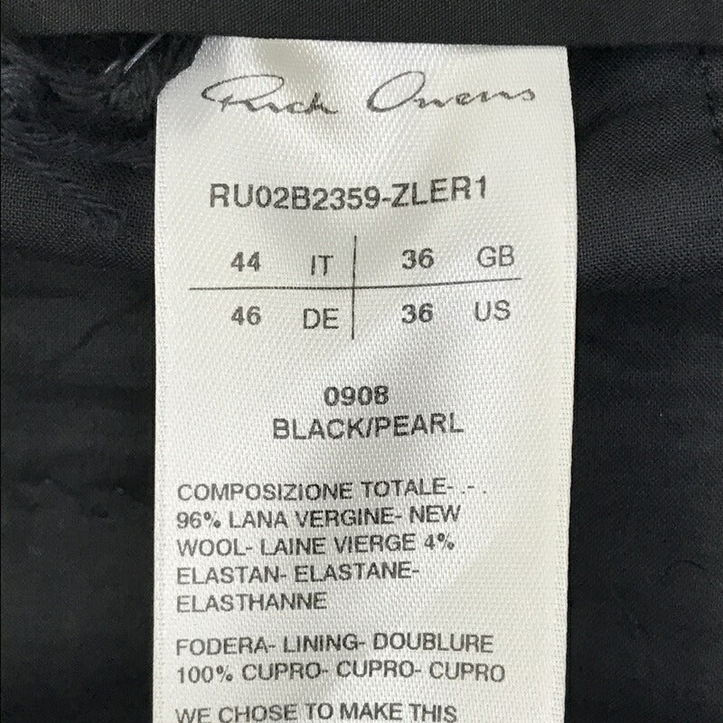Rick Owens | リックオウエンス センターライン クロップド スラックス その他ボトムス RU02B2359ZLER1 ブラック サイズ：44【加古川店】