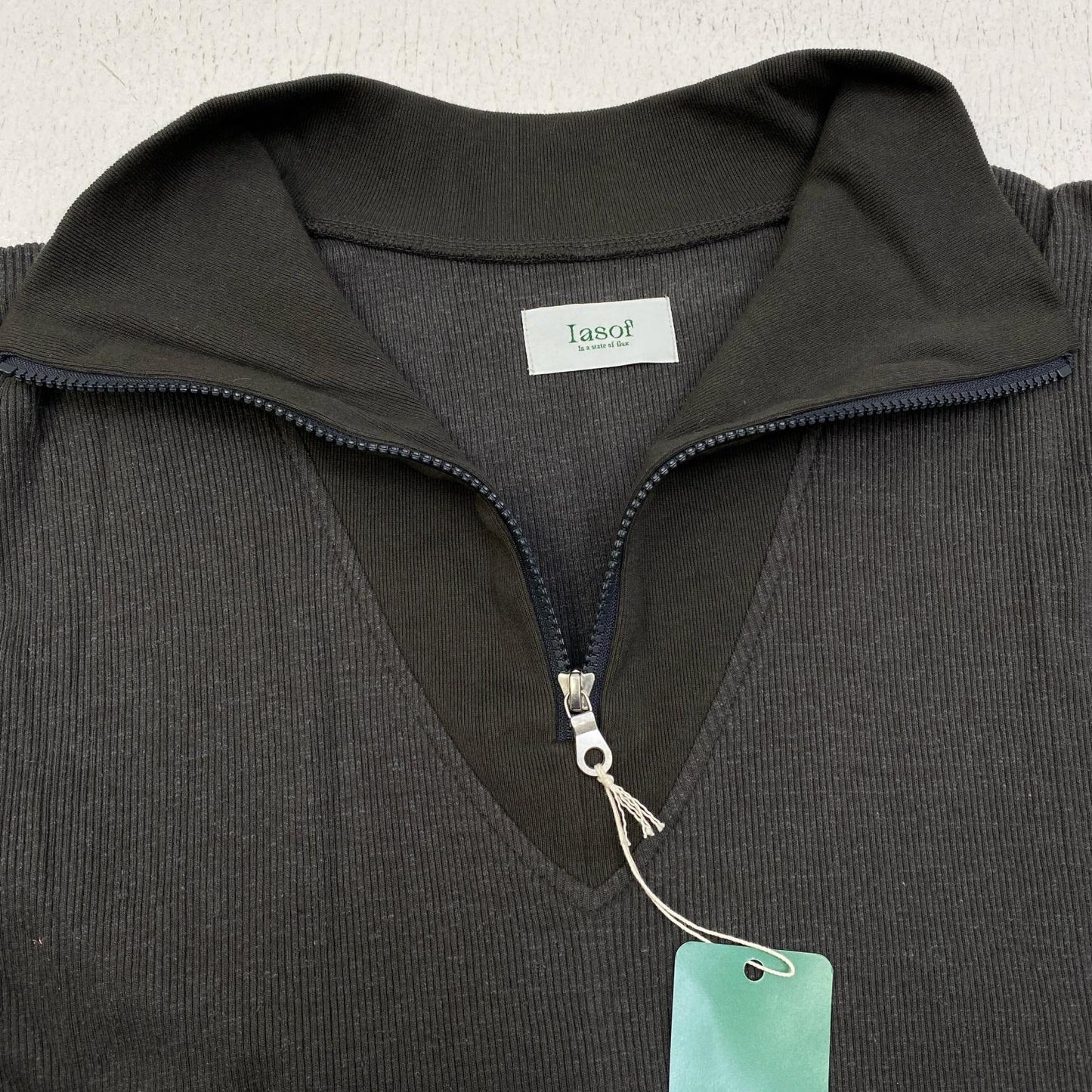 BRAND:IASOF　silknep rib PO - sumikuro カットソー チャコールグレー サイズ：1【加古川店】