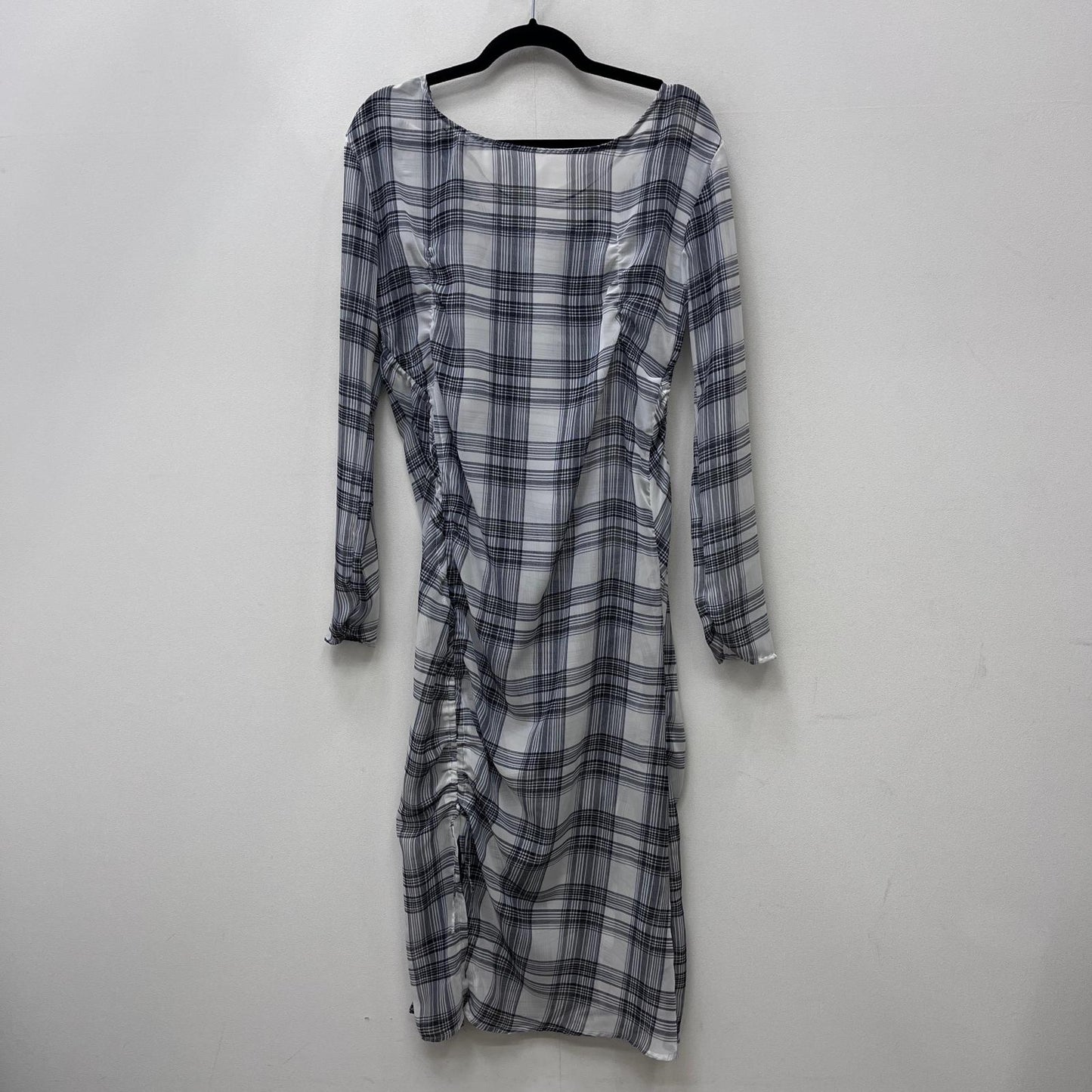 :knuth marf whitecheckered asymmetry sheer long one piece ワンピース KM24SA09【加古川店】