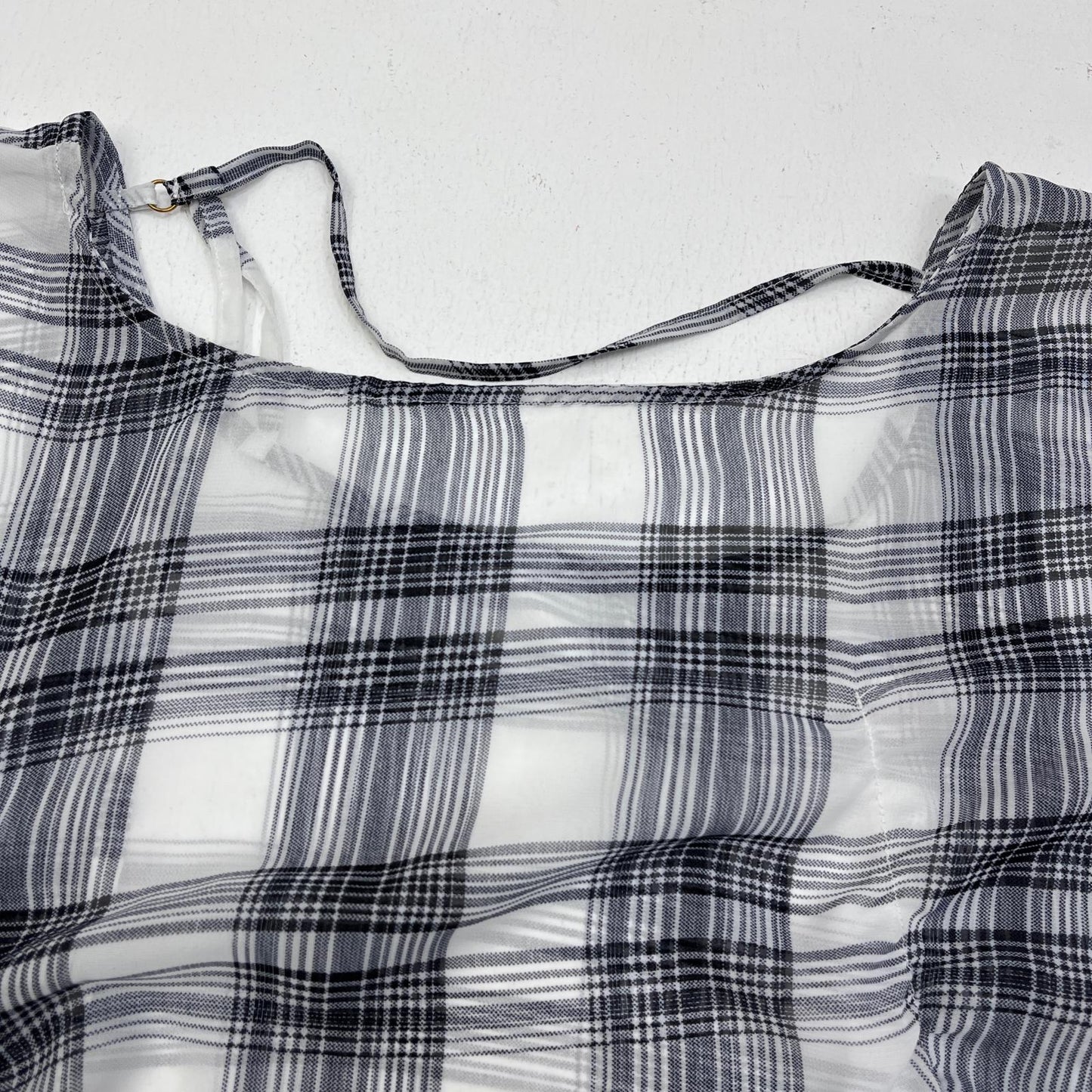 :knuth marf whitecheckered asymmetry sheer long one piece ワンピース KM24SA09【加古川店】