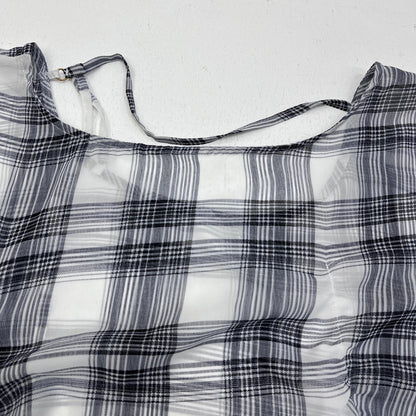 :knuth marf whitecheckered asymmetry sheer long one piece ワンピース KM24SA09【加古川店】