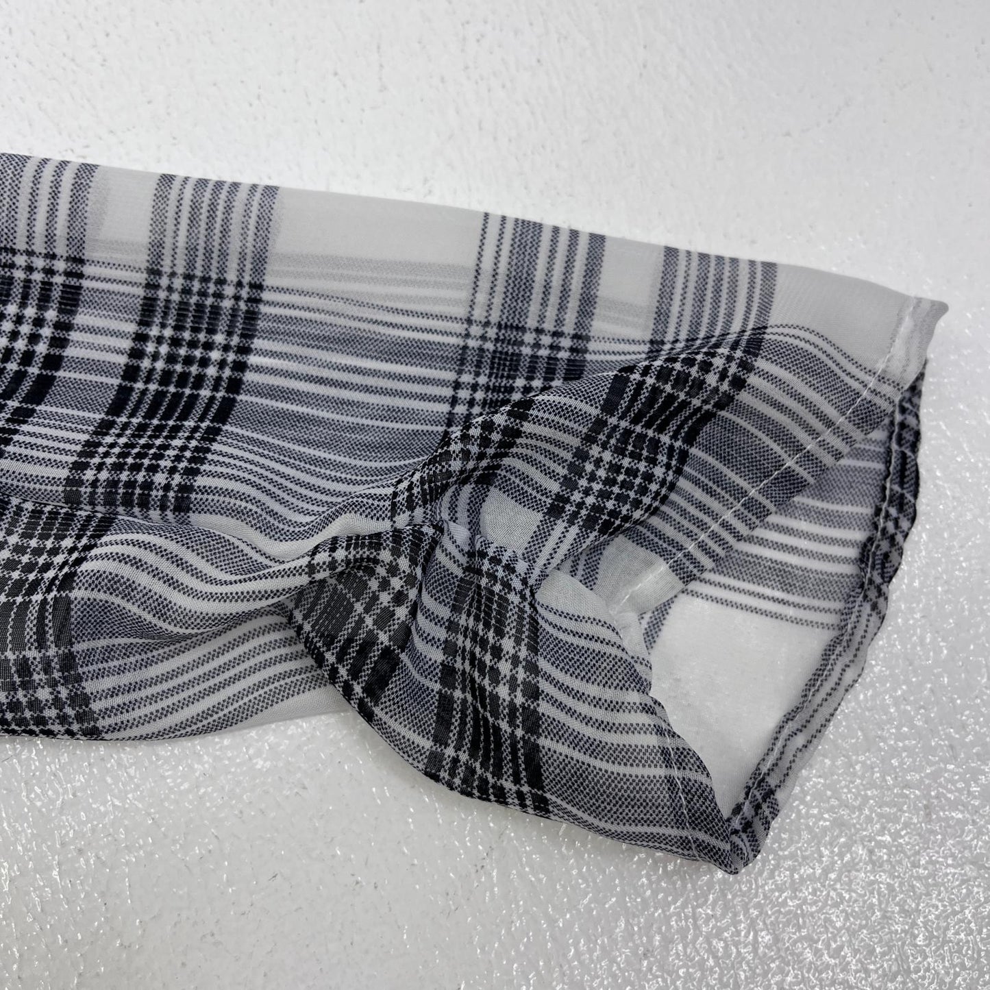 :knuth marf whitecheckered asymmetry sheer long one piece ワンピース KM24SA09【加古川店】