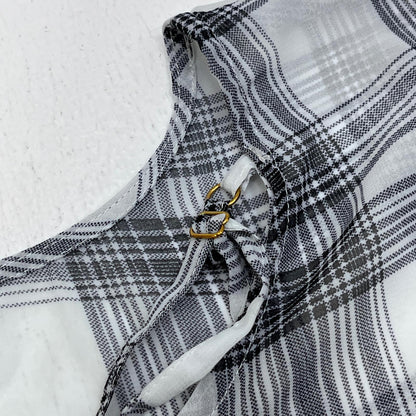 :knuth marf whitecheckered asymmetry sheer long one piece ワンピース KM24SA09【加古川店】