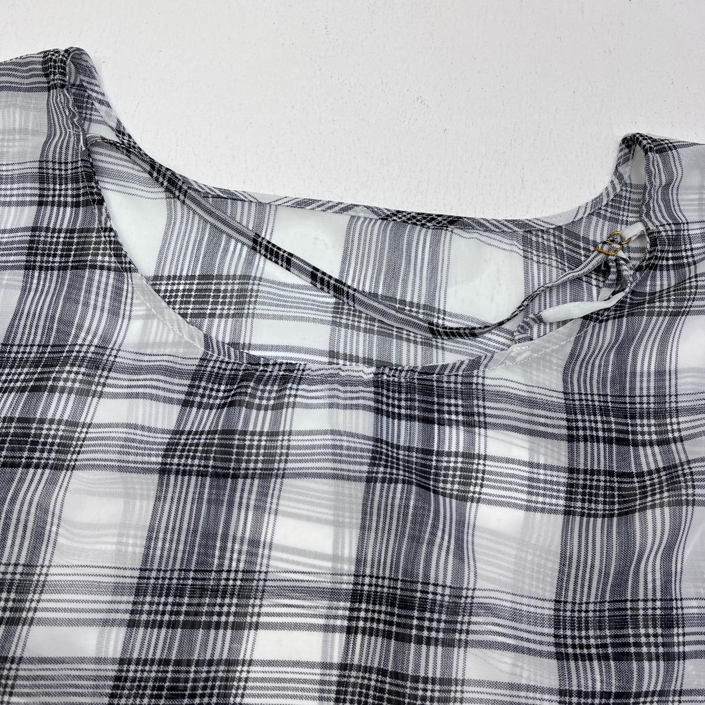 :knuth marf whitecheckered asymmetry sheer long one piece ワンピース KM24SA09【加古川店】