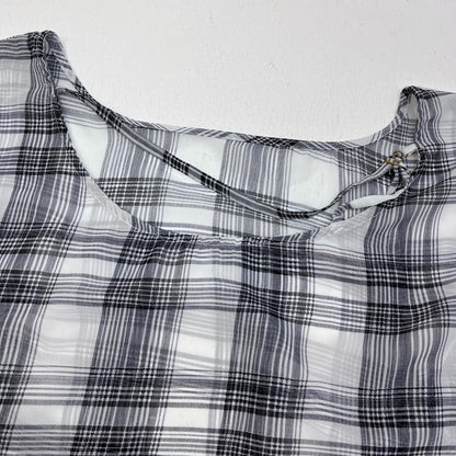:knuth marf whitecheckered asymmetry sheer long one piece ワンピース KM24SA09【加古川店】