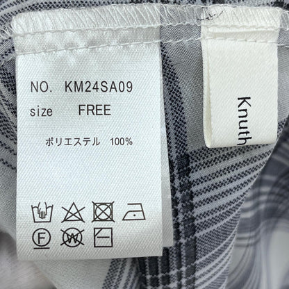 :knuth marf whitecheckered asymmetry sheer long one piece ワンピース KM24SA09【加古川店】