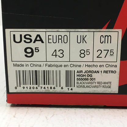 NIKE | ナイキ Air Jordan 1 Retro High OG スニーカー 555088-001 レッド 27.5cm【加古川店】