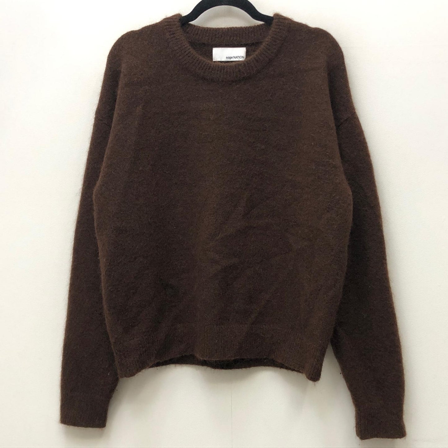 sage NATION:MOHAIR LONG SLEEVE KNIT ニット S024 ブラウン サイズ：L【加古川店】