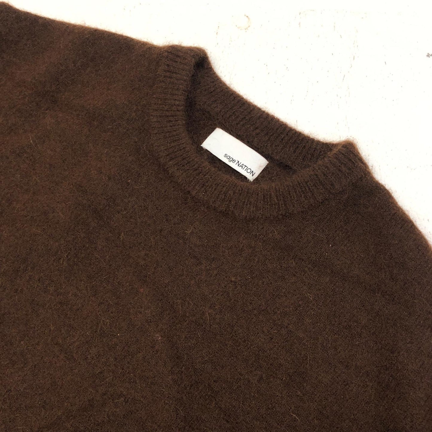 sage NATION:MOHAIR LONG SLEEVE KNIT ニット S024 ブラウン サイズ：L【加古川店】