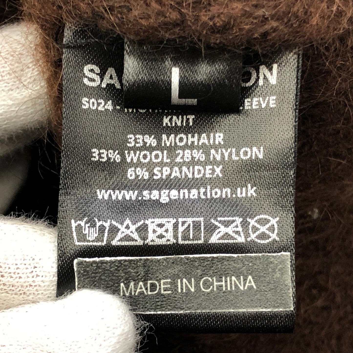 sage NATION:MOHAIR LONG SLEEVE KNIT ニット S024 ブラウン サイズ：L【加古川店】
