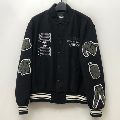 STUSSY | ステューシー ×COMME des GARCONS　40th Anniversary VARSITY JACKET スタジャン ブラック サイズ：S【加古川店】