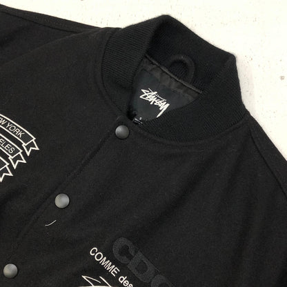 STUSSY | ステューシー ×COMME des GARCONS　40th Anniversary VARSITY JACKET スタジャン ブラック サイズ：S【加古川店】