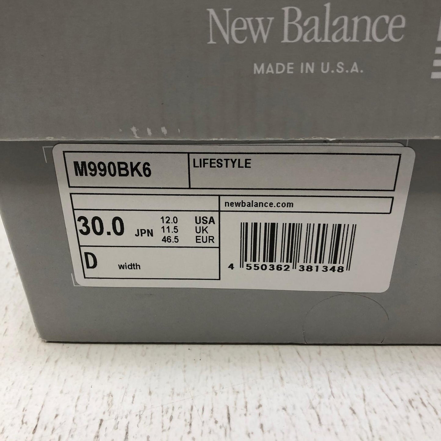 NEW BALANCE | ニューバランス スニーカー M990BK6 ブラック 30cm【加古川店】