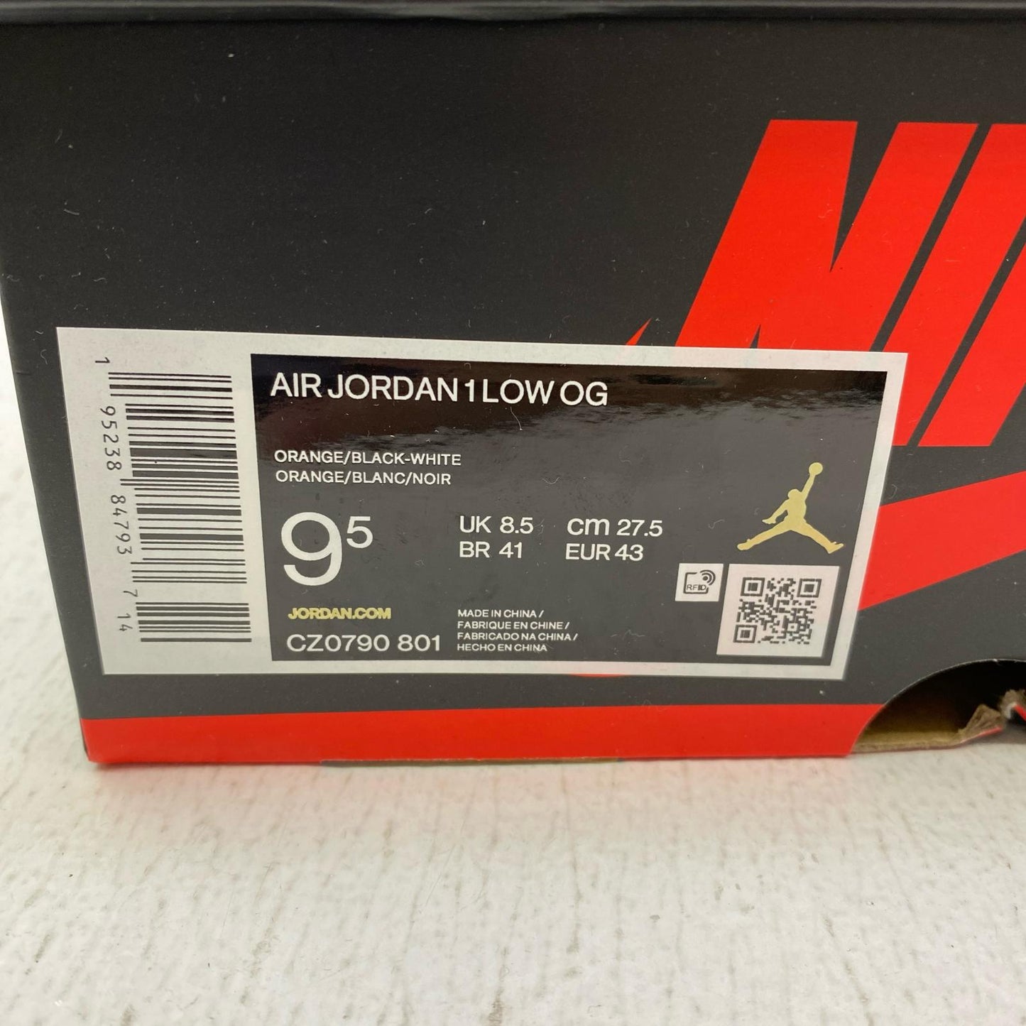 NIKE | ナイキ Air Jordan 1 Low OG スニーカー cz0790-801 オレンジ 27.5cm【加古川店】