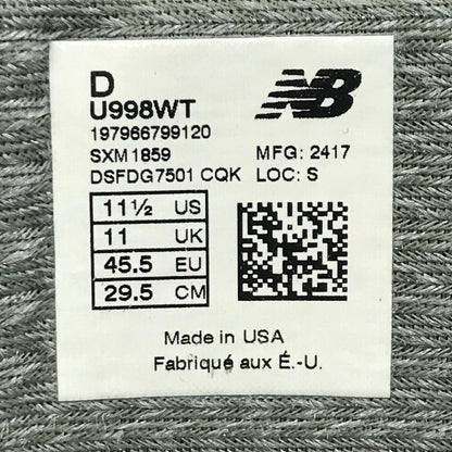 NEW BALANCE | ニューバランス LOT:998:x WTAPS スニーカー U998WT グレー【加古川店】