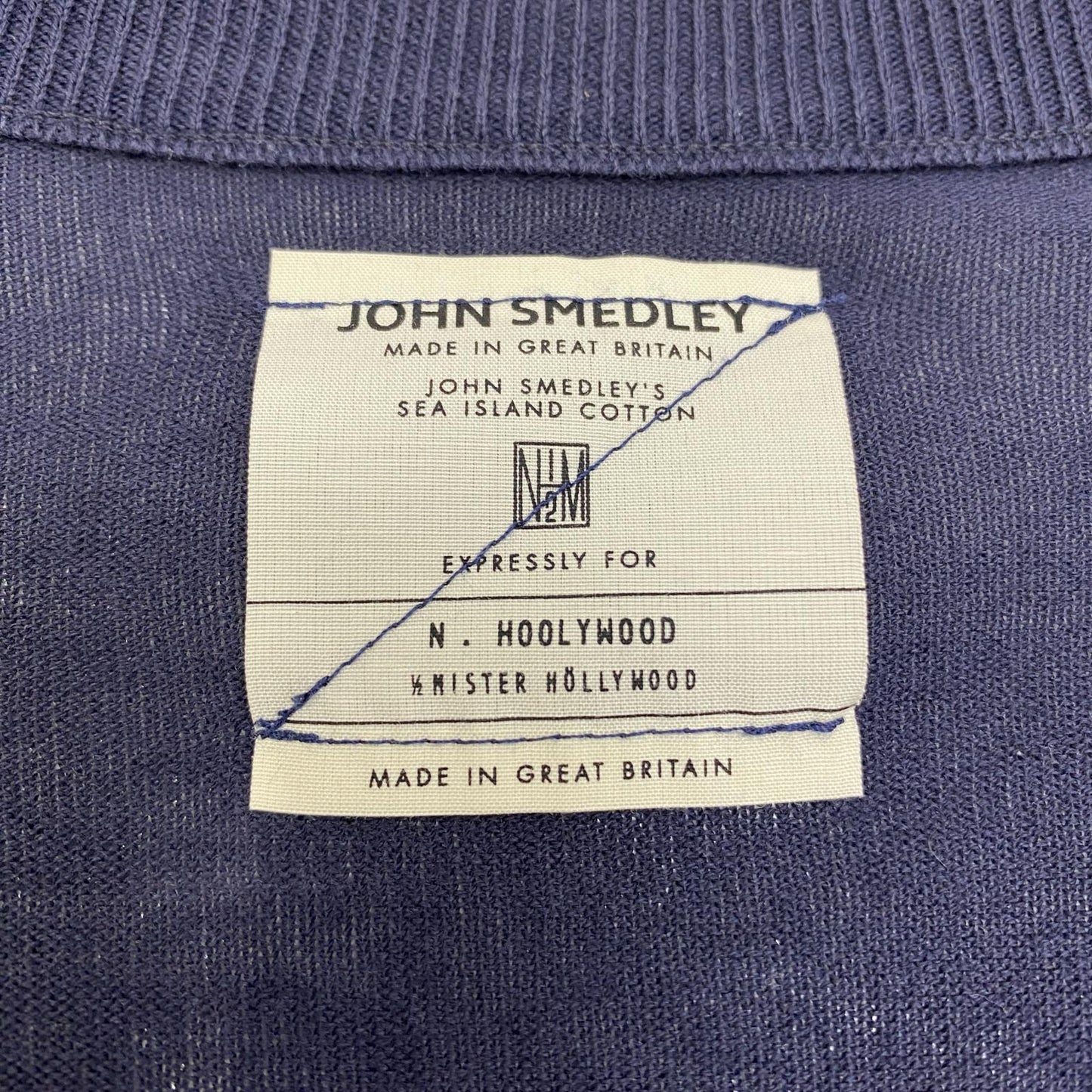 N.HOOLYWOOD | エヌハリウッド × JOHN SMEDLEY COTTON KNIT U ニット 14RCH ネイビー サイズ：38【加古川店】
