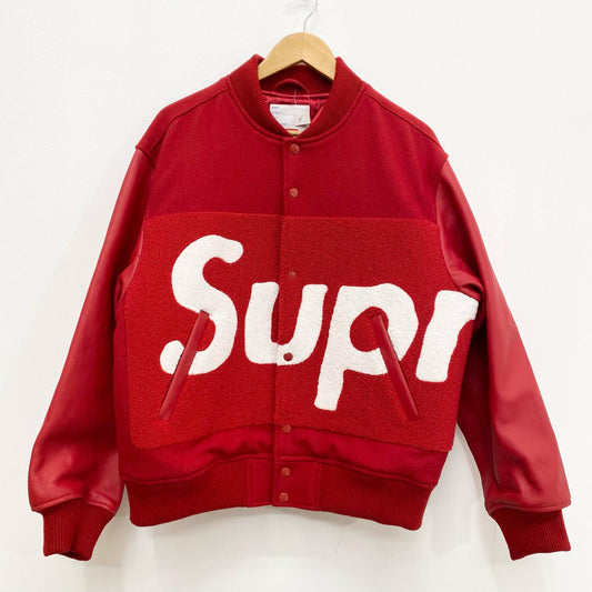 SUPREME シュプリーム Big Logo Chenille Varsity Jacket Red Mサイズ スタジャン レッド 24SS