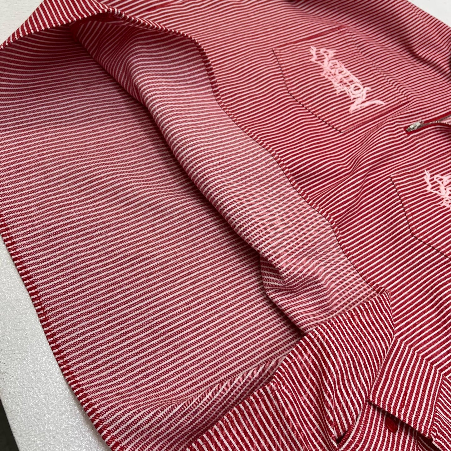 Stripe Half Zip その他アウター レッド サイズ：XL【加古川店】