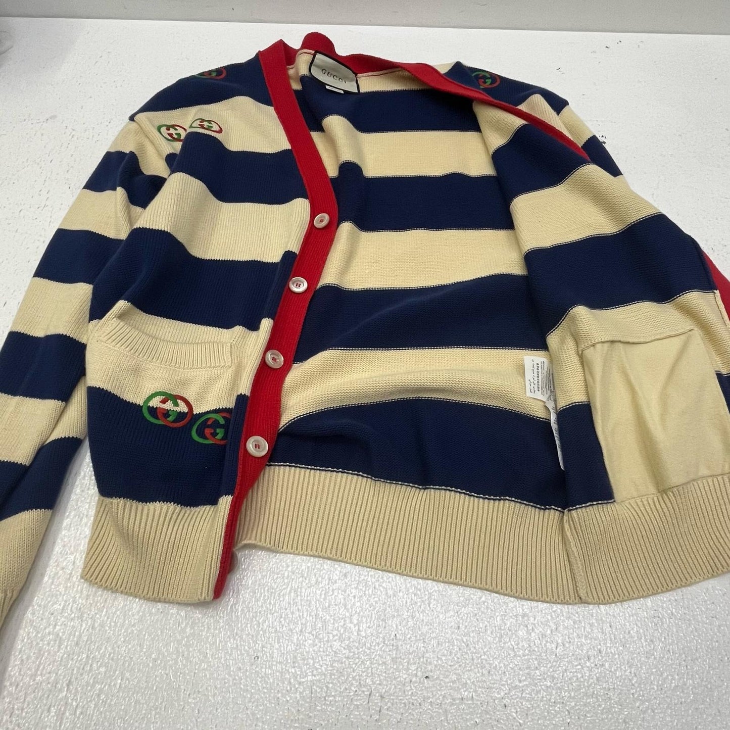 GUCCI | グッチ GG インターロッキング エンブロイダリー ニット カーディガン 576801 XKAUJ サイズ：M【加古川店】