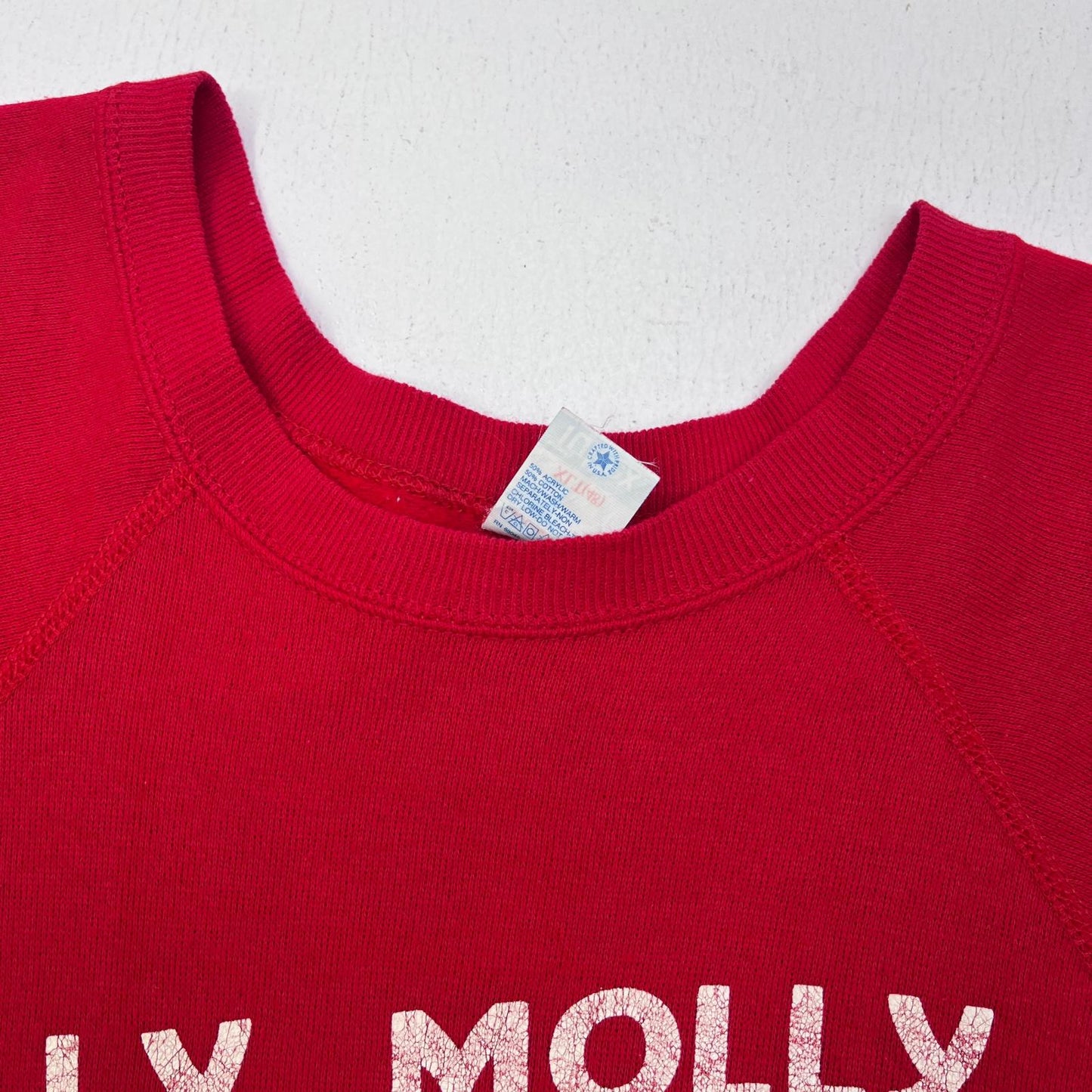 VINTAGE衣料 | ヴィンテージイリョウ 80s TULTEX:JOLLY MOLLY~ スウェット レッド サイズ：XL【加古川店】