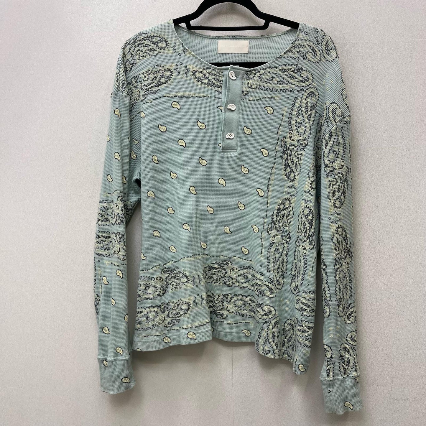 PAISLEY HENLEY NECK WAFFLE SHIRT 長袖Ｔシャツ 3AW22-ML-HLPA ライトブルー サイズ：M【加古川店】