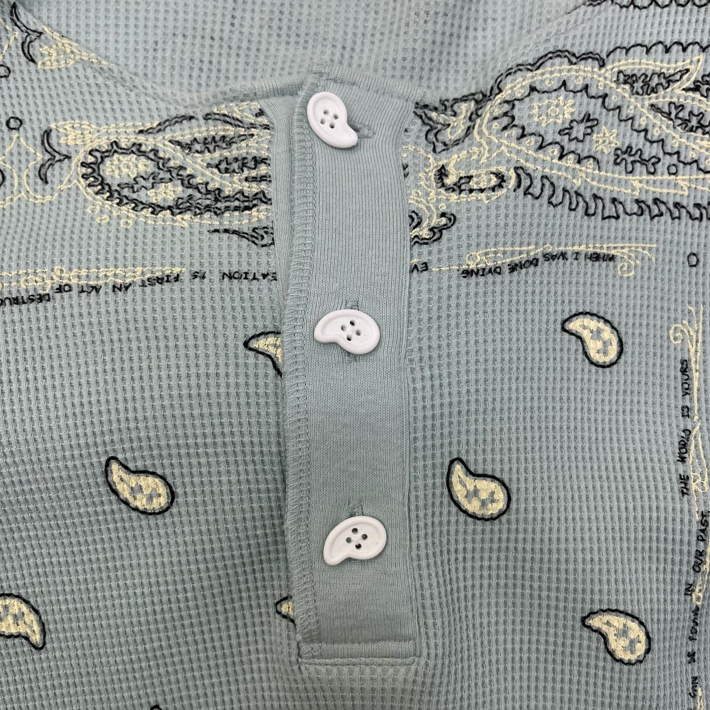 PAISLEY HENLEY NECK WAFFLE SHIRT 長袖Ｔシャツ 3AW22-ML-HLPA ライトブルー サイズ：M【加古川店】