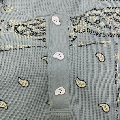 PAISLEY HENLEY NECK WAFFLE SHIRT 長袖Ｔシャツ 3AW22-ML-HLPA ライトブルー サイズ：M【加古川店】