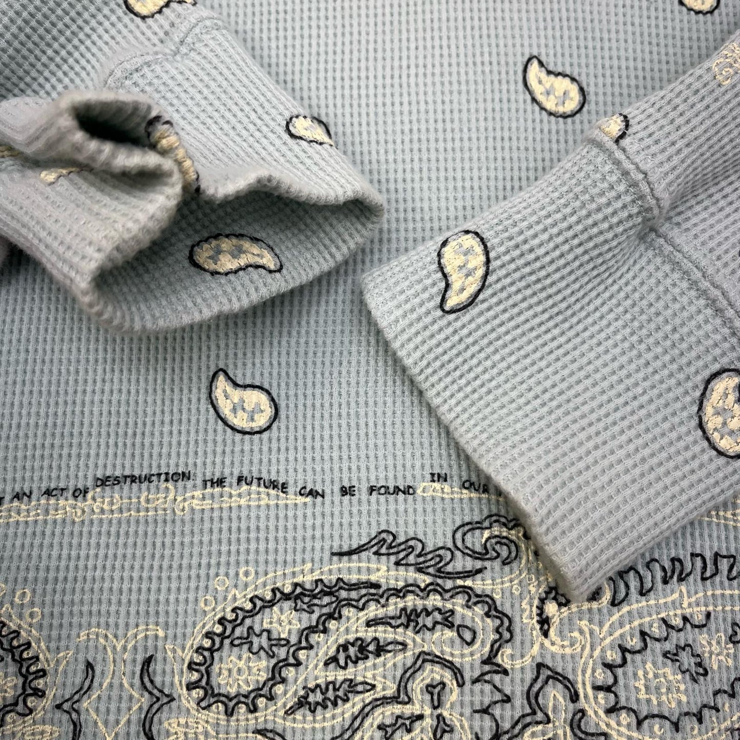 PAISLEY HENLEY NECK WAFFLE SHIRT 長袖Ｔシャツ 3AW22-ML-HLPA ライトブルー サイズ：M【加古川店】