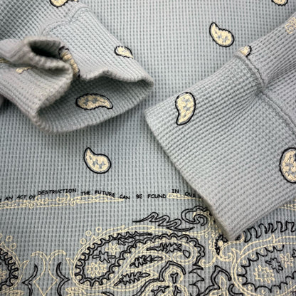 PAISLEY HENLEY NECK WAFFLE SHIRT 長袖Ｔシャツ 3AW22-ML-HLPA ライトブルー サイズ：M【加古川店】