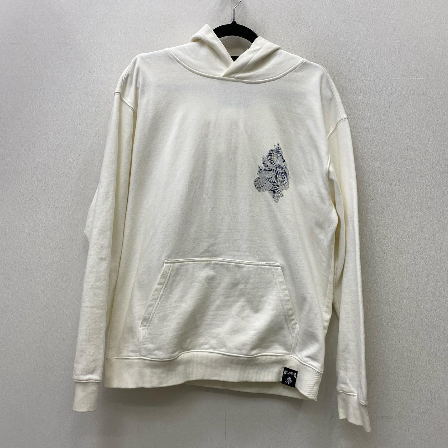 SUPPLIER | サプライヤー RHINESTONE CROSS HOODIE パーカー ホワイト サイズ：XL【加古川店】
