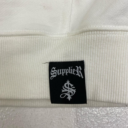SUPPLIER | サプライヤー RHINESTONE CROSS HOODIE パーカー ホワイト サイズ：XL【加古川店】