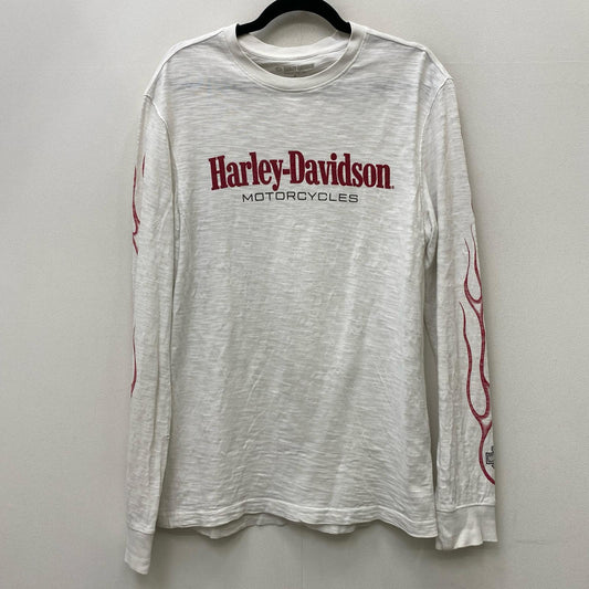 HARLEY-DAVIDSON | ハーレーダビットソン ファイヤーパターン 長袖Ｔシャツ 96208-24AC ホワイト サイズ：M【加古川店】