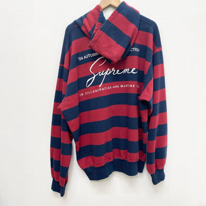 Supreme | シュプリーム ×MARTIN ROSE プルオーバーパーカー ボーダー XLサイズ 24AW パーカー サイズ：XL