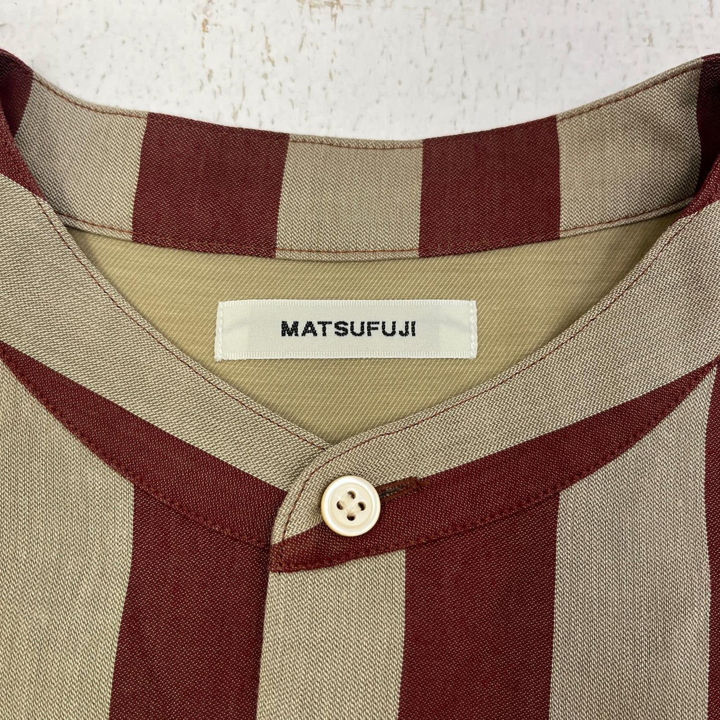 MATSUFUJI/Satin Stripe Pullover Shirt 長袖シャツ M223-0302 サイズ：2【加古川店】