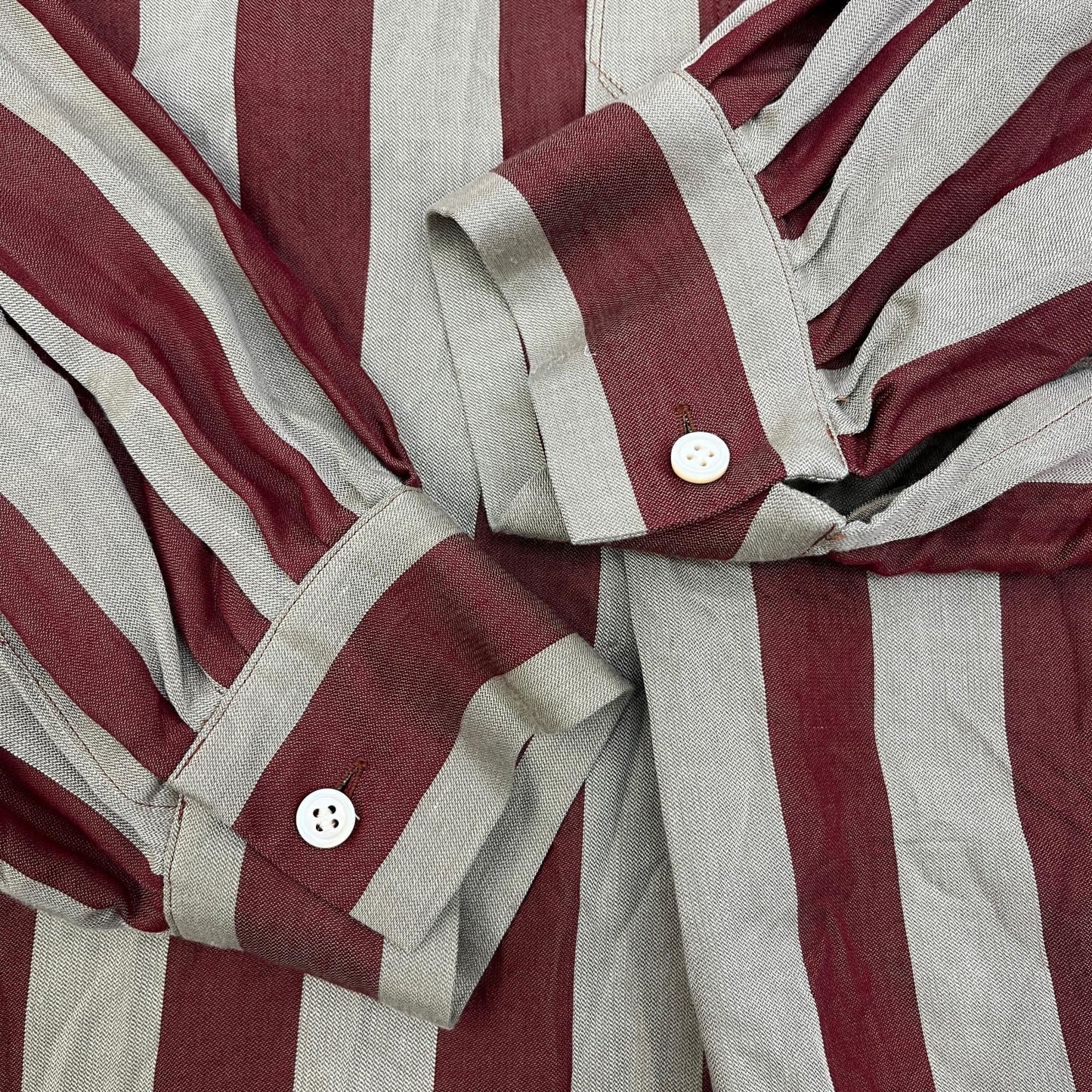 MATSUFUJI/Satin Stripe Pullover Shirt 長袖シャツ M223-0302 サイズ：2【加古川店】
