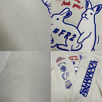 #FR2 | エフアールツー PLAYING RABBITS L/S T-SHIRT 長袖Ｔシャツ ホワイト サイズ：L【加古川店】
