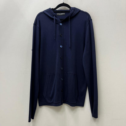DOLCE & GABBANA | ドルチェアンドガッバーナ SILK HOODIE カーディガン GHC05K/F43A4 ネイビー サイズ：50【加古川店】