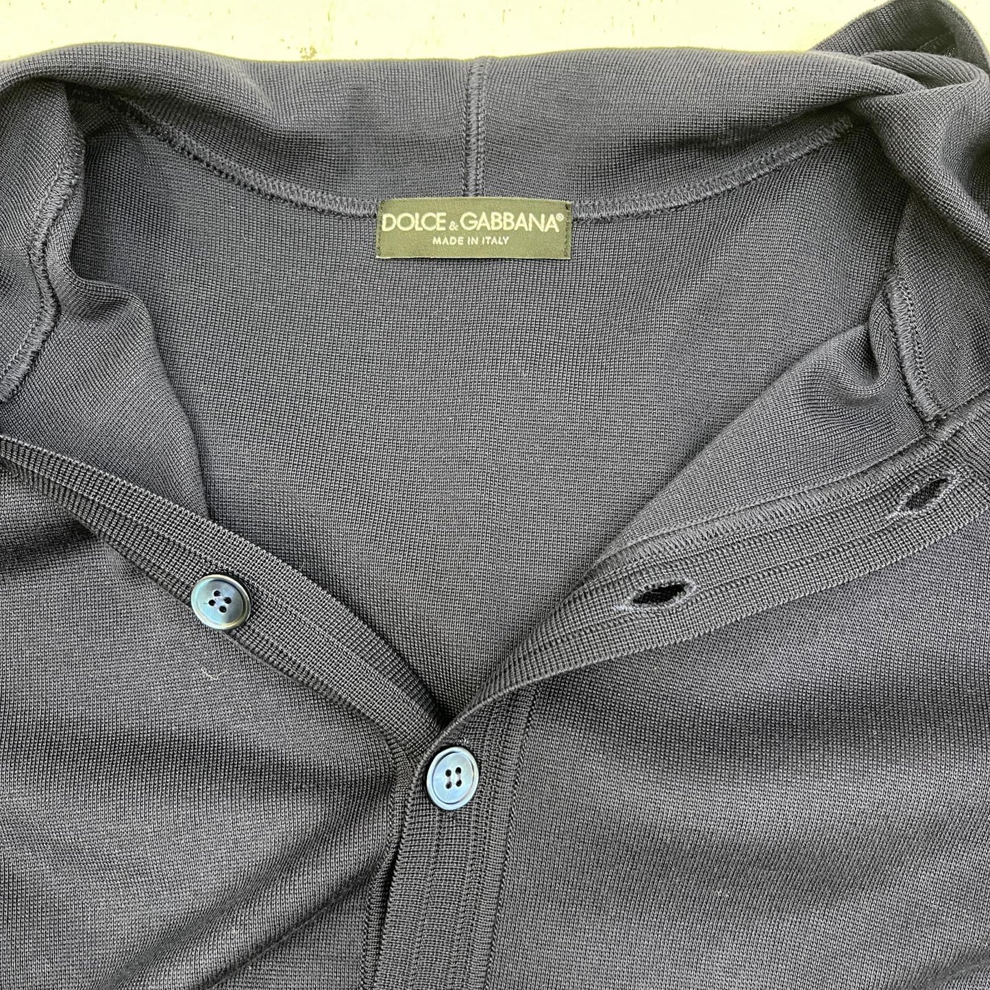 DOLCE & GABBANA | ドルチェアンドガッバーナ SILK HOODIE カーディガン GHC05K/F43A4 ネイビー サイズ：50【加古川店】