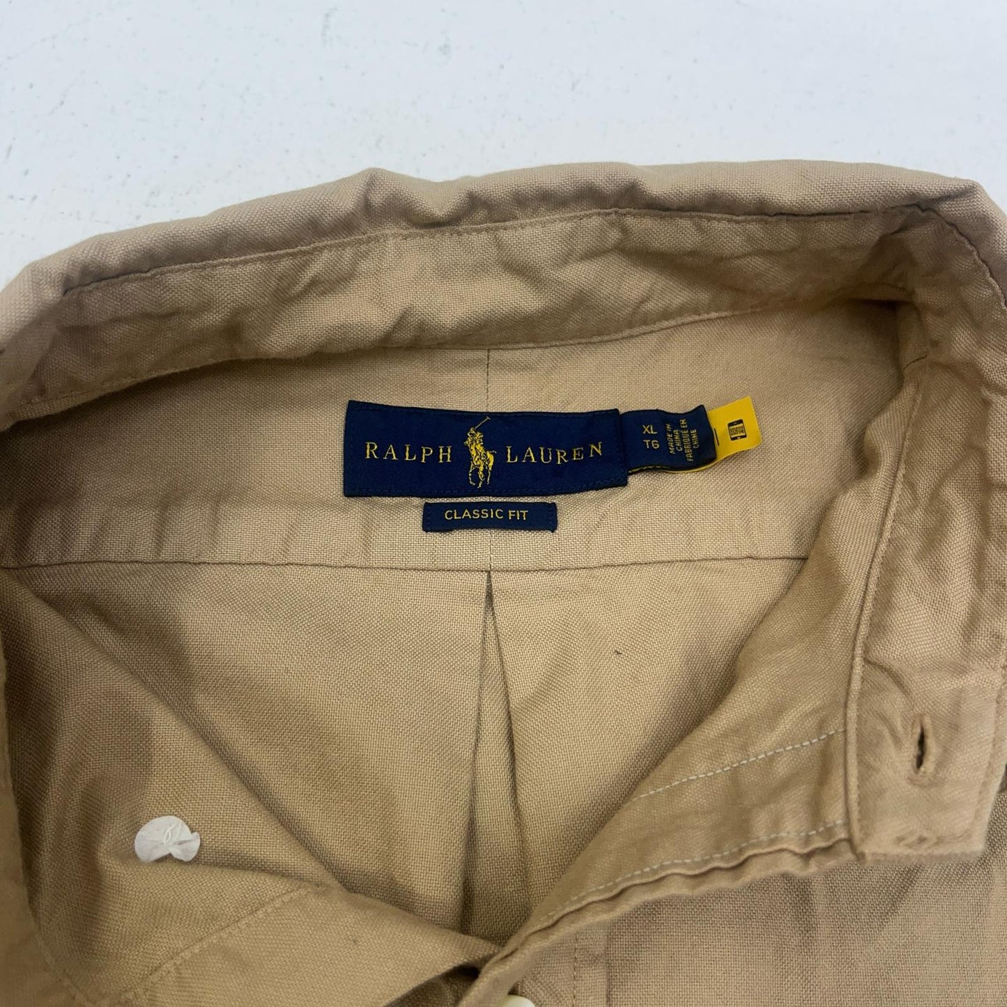 POLO RALPH LAUREN | ポロ・ラルフローレン 1P OX BD SHIRT:CLASSIC FIT 長袖シャツ ベージュ サイズ：XL【加古川店】