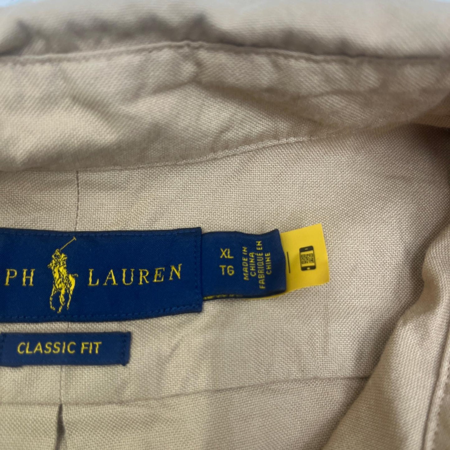 POLO RALPH LAUREN | ポロ・ラルフローレン 1P OX BD SHIRT:CLASSIC FIT 長袖シャツ ベージュ サイズ：XL【加古川店】