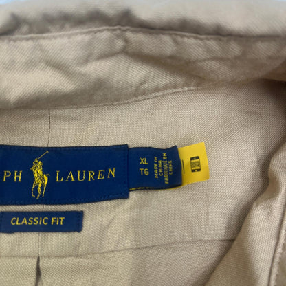 POLO RALPH LAUREN | ポロ・ラルフローレン 1P OX BD SHIRT:CLASSIC FIT 長袖シャツ ベージュ サイズ：XL【加古川店】