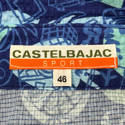CASTEL BAJAC | カステルバジャック PEサッカーストレッチトロピカル総柄昇華転写 ポロシャツ 7235274106 ブルー サイズ：46【加古川店】